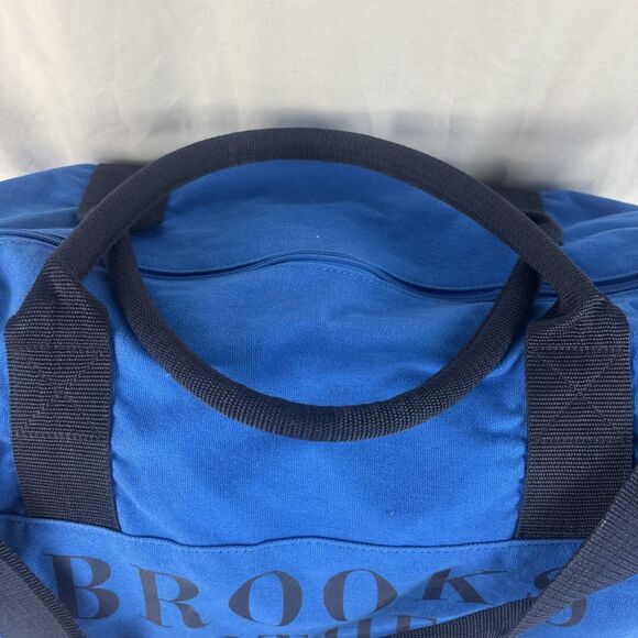Brooks Brothers Weekender Duffle Bag Blue Canvas 19.5" *READ* - Picture 5 of 10